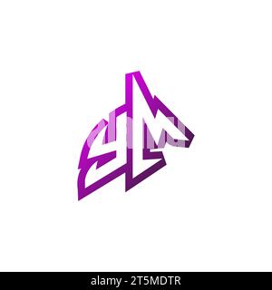 YM Premium emblem logo initial esport and gaming design concept Stock Vector