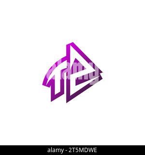TZ Premium emblem logo initial esport and gaming design concept Stock Vector