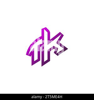 TK Premium emblem logo initial esport and gaming design concept Stock Vector
