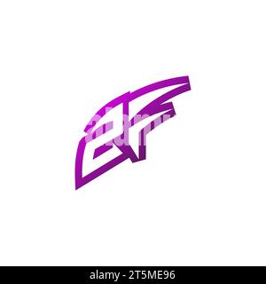 ZF Premium emblem logo initial esport and gaming design concept Stock Vector