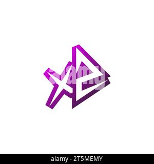 XZ Premium emblem logo initial esport and gaming design concept Stock Vector