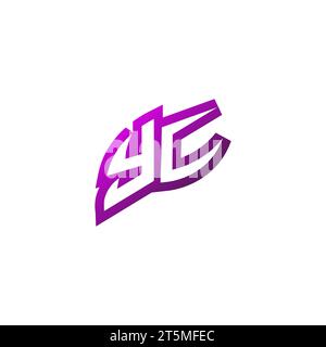 YC Premium emblem logo initial esport and gaming design concept Stock Vector