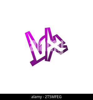 VX Premium emblem logo initial esport and gaming design concept Stock Vector