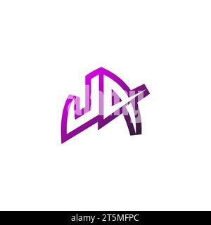UA Premium emblem logo initial esport and gaming design concept Stock Vector