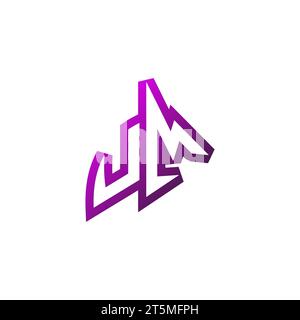 UM Premium emblem logo initial esport and gaming design concept Stock Vector