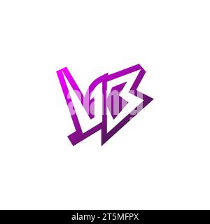 VB Premium emblem logo initial esport and gaming design concept Stock Vector