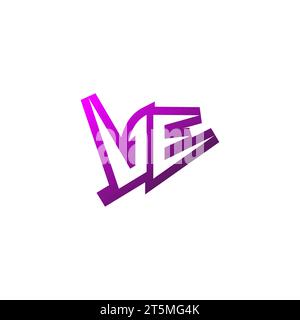 VE Premium emblem logo initial esport and gaming design concept Stock Vector