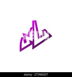 WL Premium emblem logo initial esport and gaming design concept Stock Vector