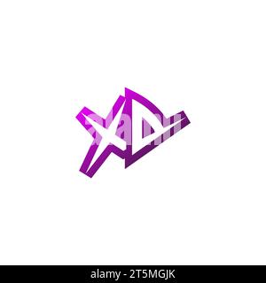 XD Premium emblem logo initial esport and gaming design concept Stock Vector