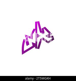 WX Premium emblem logo initial esport and gaming design concept Stock Vector