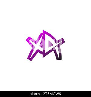 XA Premium emblem logo initial esport and gaming design concept Stock Vector