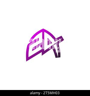 ZA Premium emblem logo initial esport and gaming design concept Stock Vector
