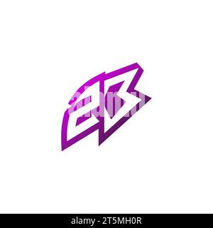 ZB Premium emblem logo initial esport and gaming design concept Stock Vector
