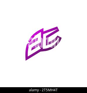 ZC Premium emblem logo initial esport and gaming design concept Stock Vector