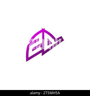 ZD Premium emblem logo initial esport and gaming design concept Stock Vector