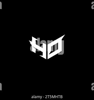 HO Premium emblem logo initial esport and gaming design concept Stock Vector