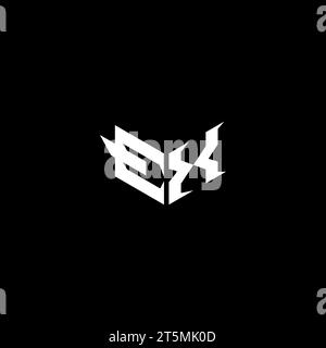EX Premium emblem logo initial esport and gaming design concept Stock Vector