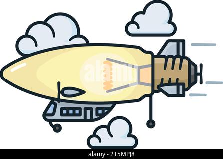 Lightbulb as a blimp airship isolated vector illustration for Innovation Day on February 16 Stock Vector