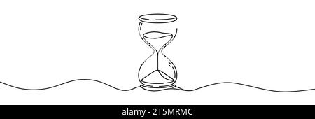 hourglass drawn with one line isolated. Vector illustration Stock Vector
