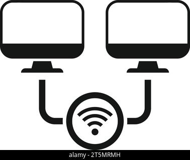 Smart office wifi internet icon simple vector. Online pc. Remote control Stock Vector