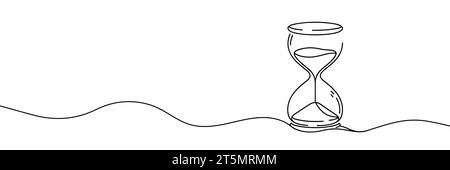 hourglass drawn with one line isolated. Vector illustration Stock Vector