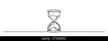 hourglass drawn with one line isolated. Vector illustration Stock Vector