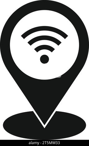 Wifi point location icon simple vector. Work data. Smart office Stock Vector