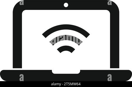 Wifi laptop point icon simple vector. Smart office work. Fun workplace Stock Vector