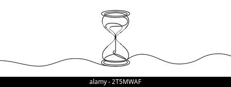 hourglass drawn with one line isolated. Vector illustration Stock Vector