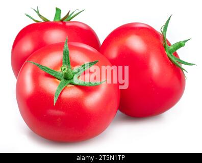 Red tomatoes isolated on white background. Stock Photo