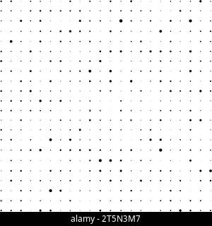 Dot seamless pattern. Subtle dots pattern. Halftone grid. Small point texture. Digital black points isolated on white background for print design Stock Vector