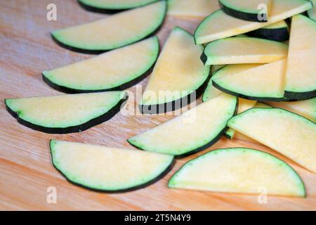 Watermelon slices on the cutting board Stock Photo