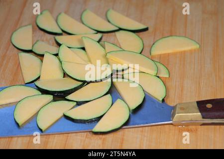 Watermelon slices on the cutting board Stock Photo