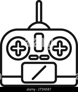 Modern drone control joystick icon simple vector. Aerial smart secure ...