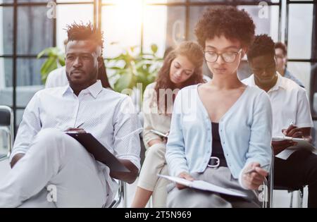 Business People Having Discussion In Conference Room Stock Photo