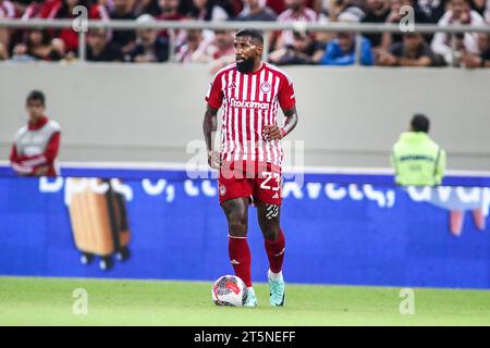 Athens, Greece. 5th Nov, 2023. Olympiacos's player Rodinei in action during a Greek Superleague match between Olympiacos FC and PAOK FC. (Credit Image: © Giannis Papanikos/ZUMA Press Wire) EDITORIAL USAGE ONLY! Not for Commercial USAGE! Stock Photo