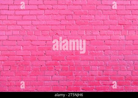 pattern of pink painted old brick wall Stock Photo