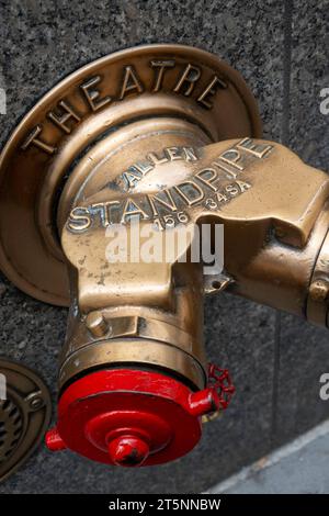 Dry Fire Standpipe and Sprinkler Connections at Rockefeller Center Radio City Music Hall Theatre, New York City, USA  2023 Stock Photo