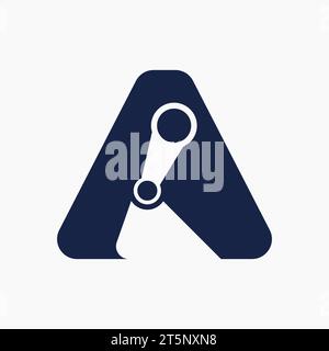 Letter A Logo Excavator For Construction Logo Vector Template Stock Vector