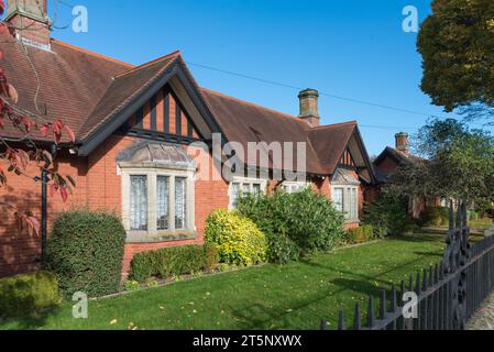 The Bournville Almshouses in Bournville, Birmingham were built by Richard Cadbury in 1898 for the benefit of Cadbury workers Stock Photo