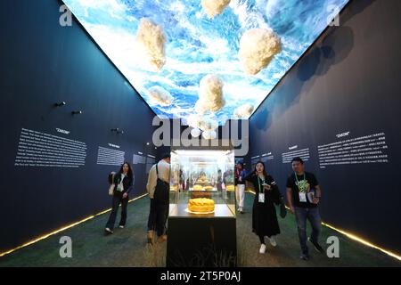 Shanghai. 6th Nov, 2023. People visit the booth of Serbia at the 6th China International Import Expo (CIIE) in east China's Shanghai, Nov. 6, 2023. The 6th China International Import Expo is held here from Nov. 5 to 10, with Honduras, Serbia, Vietnam, South Africa and Kazakhstan as its five guest countries of honor. Credit: Fang Zhe/Xinhua/Alamy Live News Stock Photo