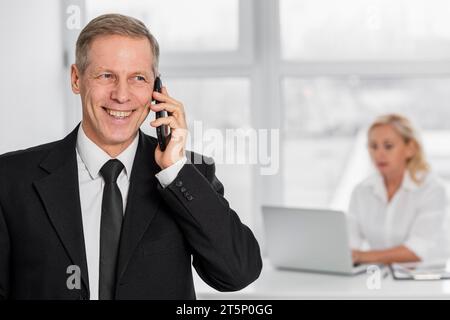 High angle security guard working Stock Photo
