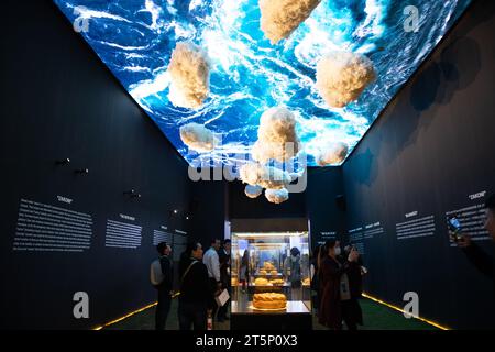 Shanghai. 6th Nov, 2023. People visit the booth of Serbia at the 6th China International Import Expo (CIIE) in east China's Shanghai, Nov. 6, 2023. The 6th China International Import Expo is held here from Nov. 5 to 10, with Honduras, Serbia, Vietnam, South Africa and Kazakhstan as its five guest countries of honor. Credit: Jin Liwang/Xinhua/Alamy Live News Stock Photo