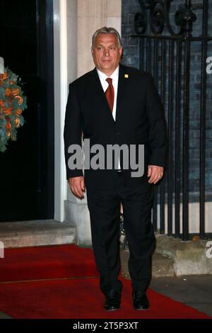 Hungarian Prime Minister Viktor Orban arrives to attend a reception to mark the 70th anniversary of the forming of the North Atlantic Treaty Organisation (NATO) at number 10 Downing Street in London. Stock Photo