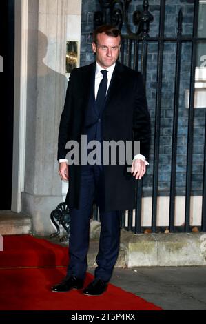 London, UK. 03rd Dec, 2019. France's President Emmanuel Macron arrives to attend a reception to mark the 70th anniversary of the forming of the North Atlantic Treaty Organisation (NATO) at number 10 Downing Street in London. (Photo by Fred Duval/SOPA Images/Sipa USA) Credit: Sipa USA/Alamy Live News Stock Photo