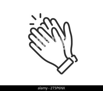 Clapping hand icon. Applause clap. Symbol in outline style. Vector Stock Vector