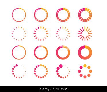 Load or preloader icon. Download or upload status. Circle website buffer loader icon. Vector Stock Vector