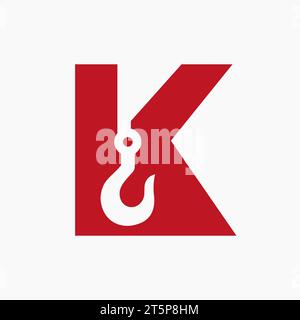 Letter K Crane Symbol For Construction Logo Sign Stock Vector