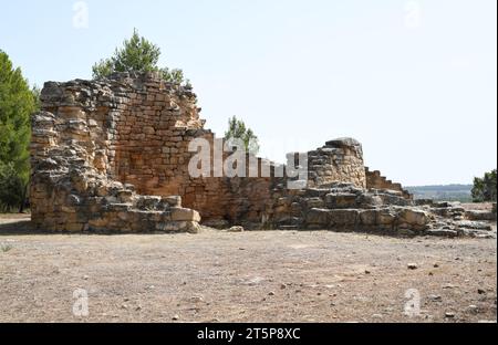 Valdeltormo, Iberian village of Torre Cremada. Matarrana, Teruel, Aragon, Spain. Stock Photo