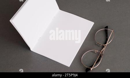 Stationery concept with paper glasses Stock Photo